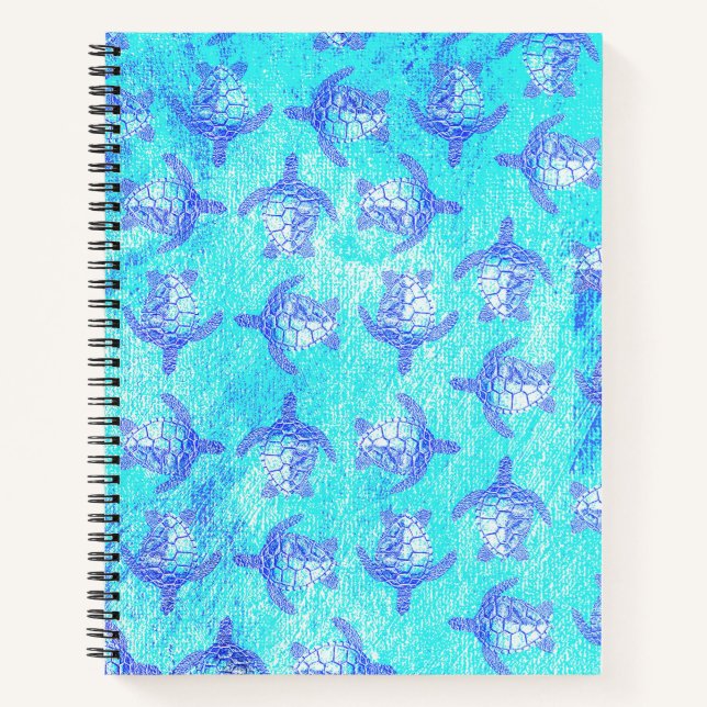 Cuaderno Impresión de tortuga azul (Anverso)
