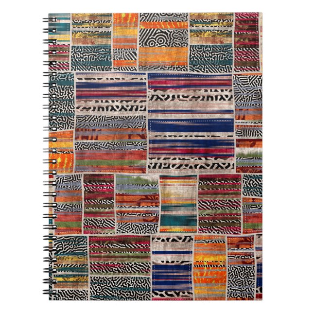 Cuaderno Impresión de trama de tejido de mezcla de mosaico  (Frente)