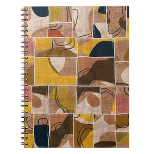 Cuaderno Impresión de trama de tejido de mezcla de mosaico