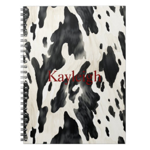 Cuaderno Impresión de vaca blanca negra de granja