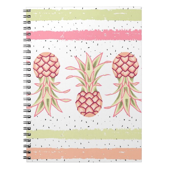 Cuaderno Impresión de verano sin foco tropical de piña (Frente)