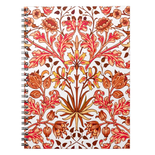 Cuaderno Impresión de William Morris Hyacinth, Naranja y óx (Frente)