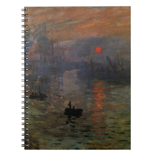 Cuaderno Impresión del amanecer por Claude Monet, arte vint (Frente)