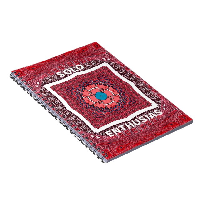 Cuaderno Impresión del arte del patrón de Ajrak tradicional (Lado Derecho)