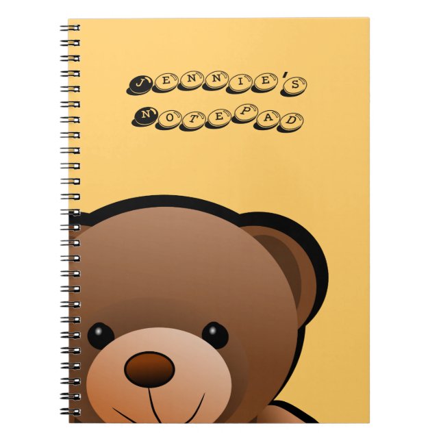 Cuaderno Impresión del oso de peluche personalizada (Frente)