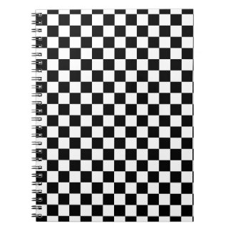 Cuaderno Impresión digital de ajedrez en blanco y negro