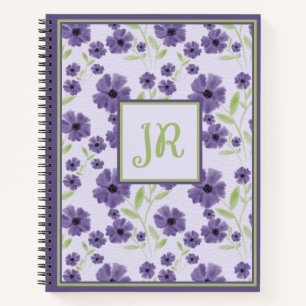 Cuaderno Impresión en monograma morado verde con sabor