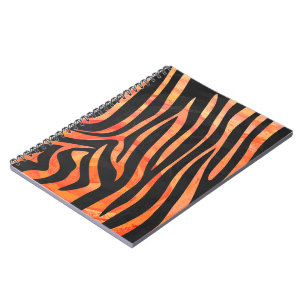 Cuaderno Impresión en negro y Naranja de cebra