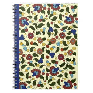 Cuaderno Impresión floral armenia - azules marinos y crema