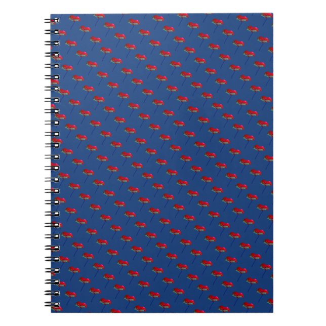 Cuaderno Impresión floral de adormidera romántica y fresca (Frente)