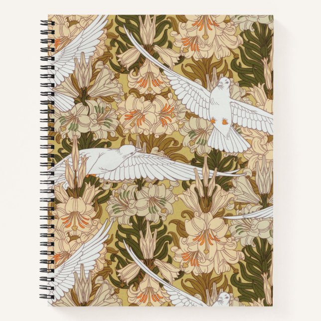 Cuaderno Impresión floral de Dove y Lily (Anverso)