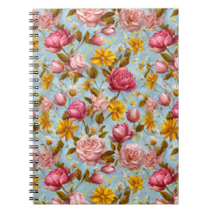 Cuaderno Impresión floral de estilo antiguo