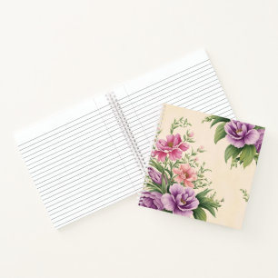 Cuaderno Impresión floral De Lavanda Y Jardín De Campo Subi