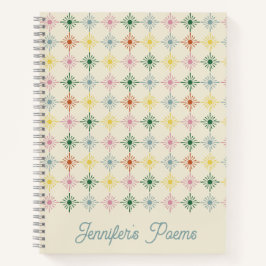 Cuaderno Impresión floral geométrica de Bloom Retro Persona