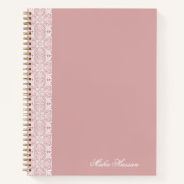Cuaderno Impresión floral geométrica rosa polvorienta perso