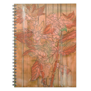 Cuaderno Impresión floral Naranja moderna en segundo plano