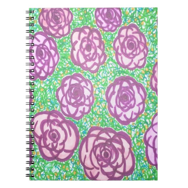 Cuaderno Impresión floral preppy Rosa Garden (Frente)