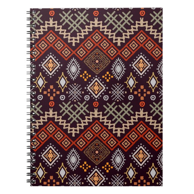 Cuaderno Impresión geométrica del Boho de arte tribal (Frente)