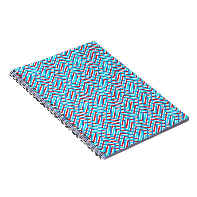 Cuaderno Impresión gráfica retro roja y azul (Lado Derecho)