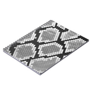 Cuaderno Impresión gris, blanco y negro de serpientes