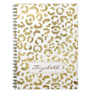 Cuaderno Impresión lujosa del Leopardo de oro de Glam