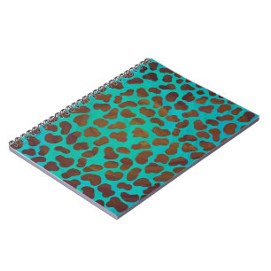 Cuaderno Impresión marrón y azul turquesa de dálmata