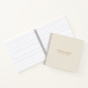 Cuaderno Impresión mínima de textura de lino crema