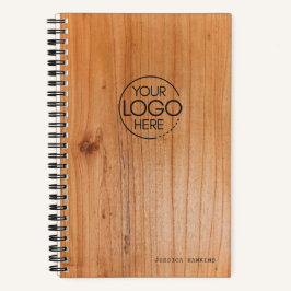 Cuaderno Impresión moderna de chapa de madera de moda Logot