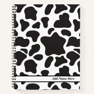 Cuaderno Impresión moderna de vaca blanca y negra