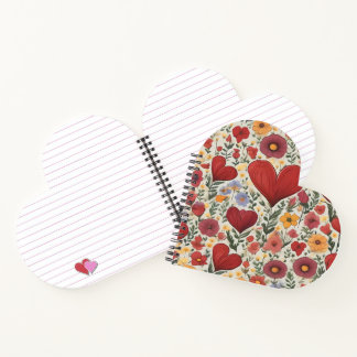 Cuaderno Impresión roja con corazón