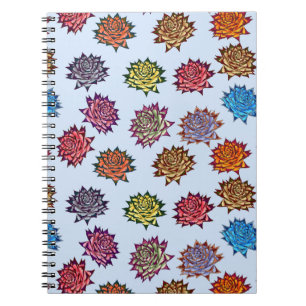 Cuaderno Impresión Rosa Araña, Patrón floral de estilo mode