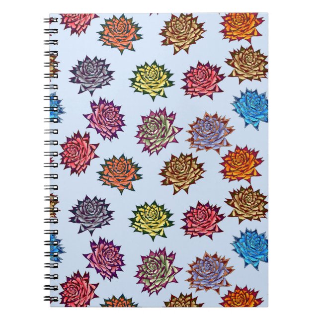 Cuaderno Impresión Rosa Araña, Patrón floral de estilo mode (Frente)