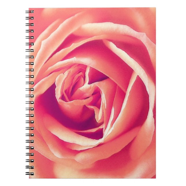 Cuaderno Impresión rosa rosada de coral (Frente)