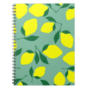Cuaderno Impresión sencilla de fondo verde y limón.