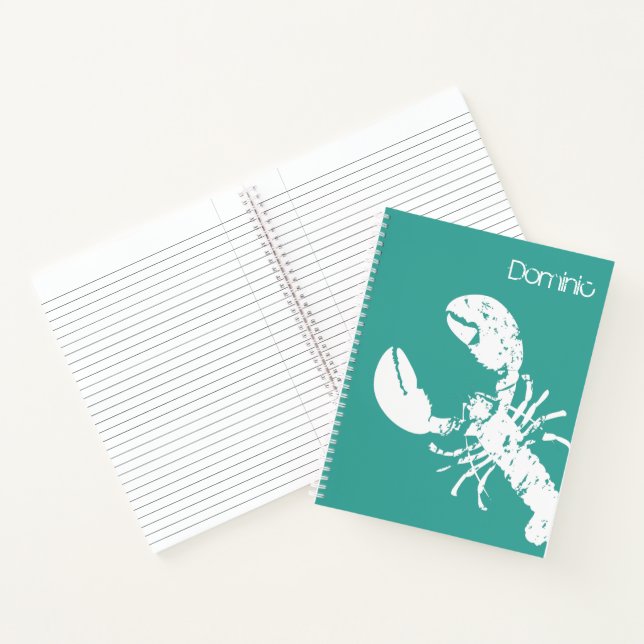 Cuaderno Impresión verde azulada en blanco y azul del vestí (Interior)