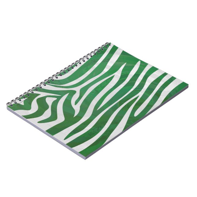 Cuaderno Impresión verde y blanca de cebra (Lado Izquierdo)