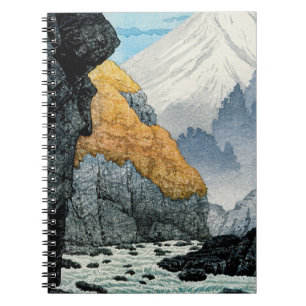 Cuaderno Impresión vibrante de río japonés de montaña