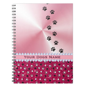 Cuaderno Impresión y Purpurina de perras de perro con perso