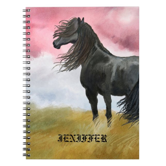 Cuaderno Impresionante acuarela de caballo (Frente)