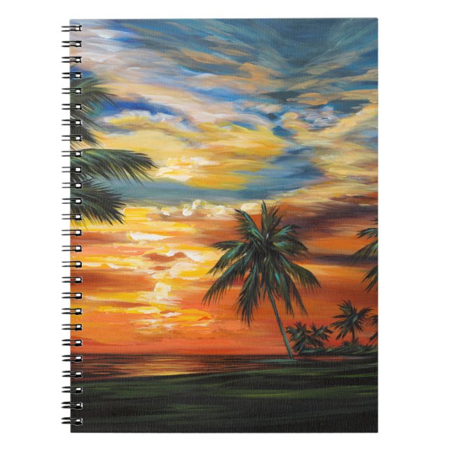 Cuaderno Impresionante atardecer tropical (Frente)