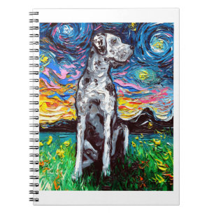 Cuaderno Impresionante de la noche de Merle Great Dane Star