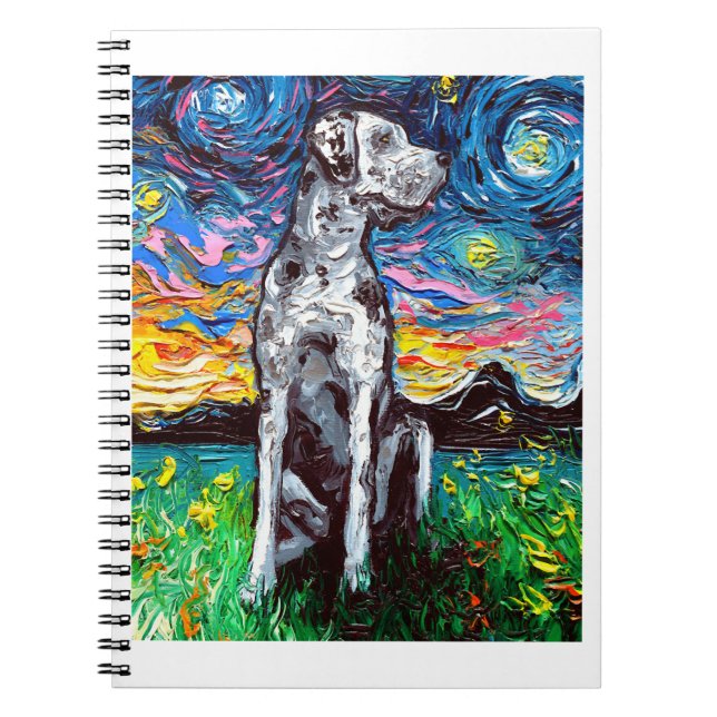 Cuaderno Impresionante de la noche de Merle Great Dane Star (Frente)