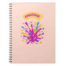 Cuaderno impresionante de salpicaduras de pintura