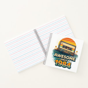 Cuaderno Impresionante Desde 1984 Cinta de Casete Retro Vin
