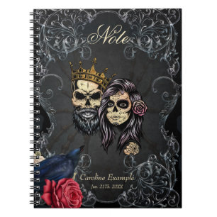 Cuaderno Impresionante diseño de boda gótico oscuro con crá