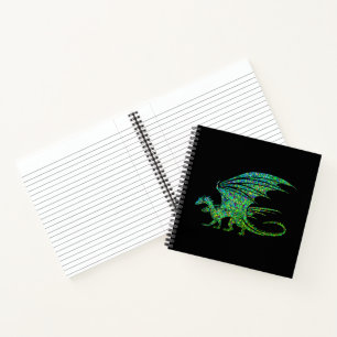 Cuaderno Impresionante mosaico del Dragón Verde