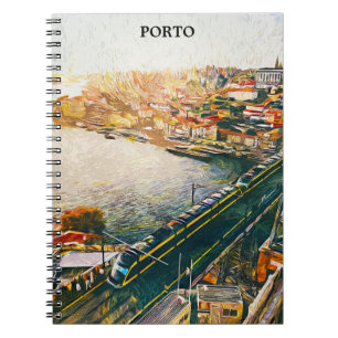 Cuaderno Impresionante pintura al petróleo de Porto Portuga