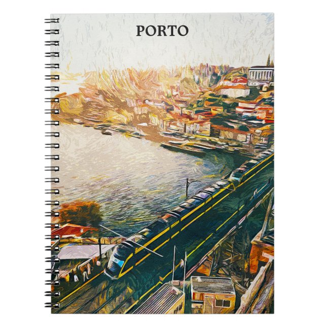 Cuaderno Impresionante pintura al petróleo de Porto Portuga (Frente)