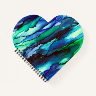 Cuaderno Impresionante pintura azul de tinta de alcohol