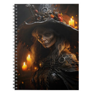 Cuaderno Impresionante retrato Guay de bruja de Halloween